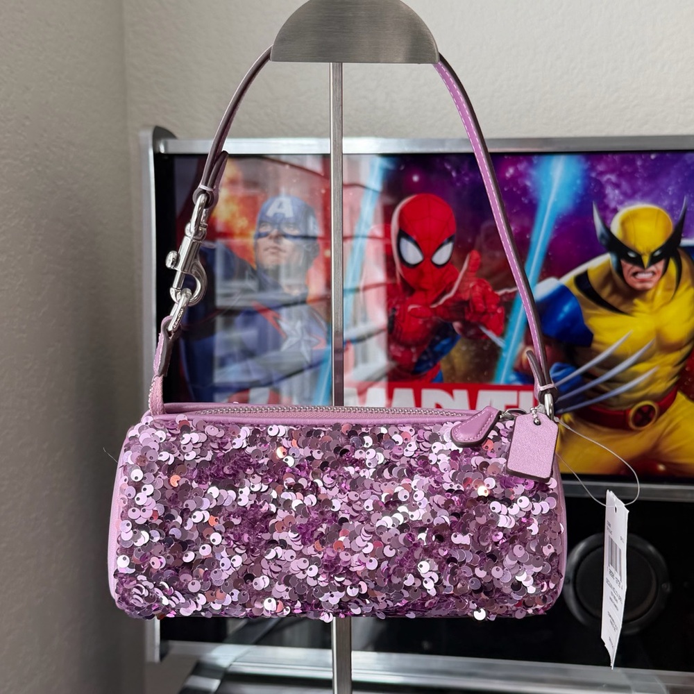 Coach Sequin Lilac handbag NWT - Picture 6 of 9